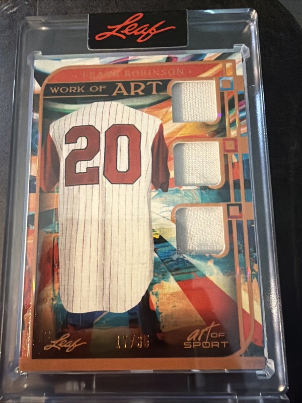 2023 Leaf Art of Sport Frank Robinson Bronze Triple Game-Used Jersey/35  HOF