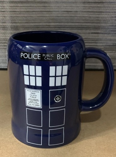 2012 Dr. Who Police Box Dark Blue Beer Stein Coffee Mug Cup 5" Tall BBC