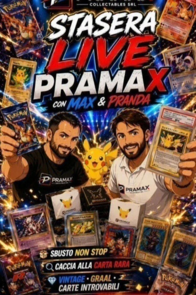 Pramax Collectables Live! Aste da 1€! Rip & Ship e Carte Old Raw e Gradate