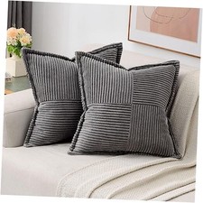 Throw Pillow Covers 18x18 Inch Set of 2,Soft 18" x 18" Pack of 2 Dark Grey