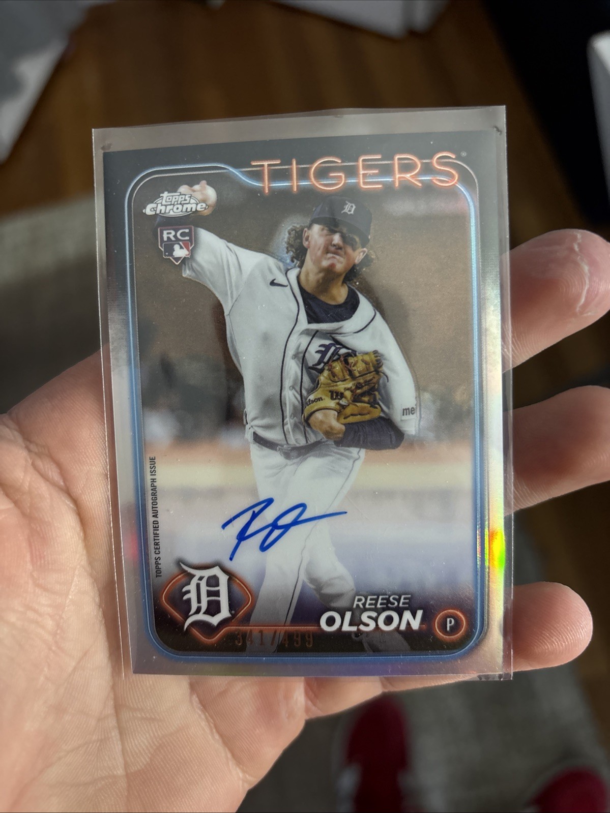 2024 Topps Chrome #RA-RO Reese Olson RC /499 Refractor Auto Tigers Rookie