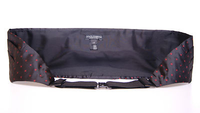 DOLCE & GABBANA Cummerbund Black Silk Waist Smoking Tuxedo