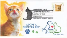 AO-4451-60, 2010, Adopt a Shelter Pet, Complete Set, Pictorial, FDC, Add-on