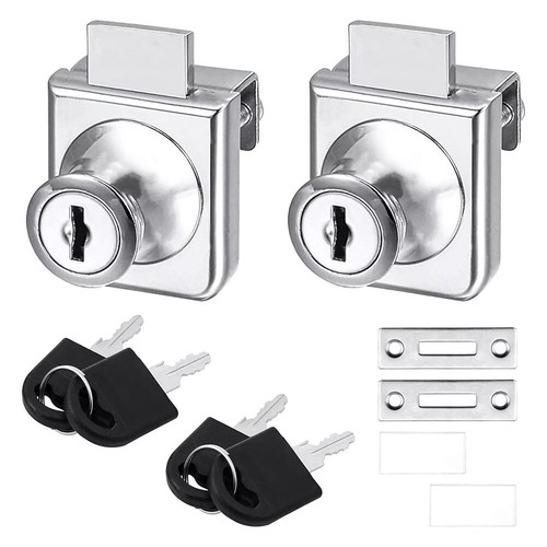 2 Pack Glass Cabinet Lock Single Glass Door Locks Display Cabinet Replacement - Picture 18 of 39