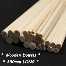 Wooden Dowels Wood Craft Sticks l 4 to 12mm Thick l 330mm Length Wood Cake Pins