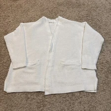 Marine Layer Open Front Cardigan Sweater Crochet Back Womens Large L