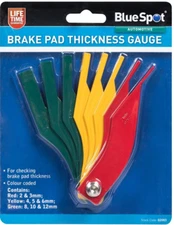 BlueSpot Brake Pad Thickness Gauge 2-12mm Lining Measure Tool Metric 8pc