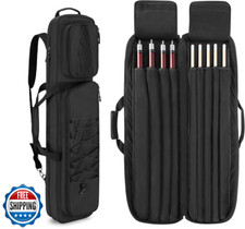 4x5 Pool Cue Case, Soft Bag for 4 Butts, 5 Shafts, Pockets, Shoulder Strap