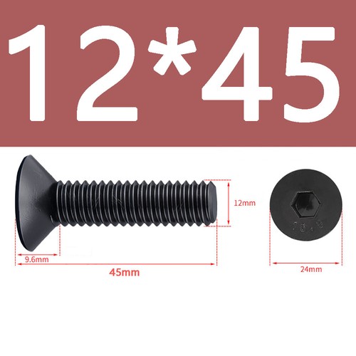 M8 to M20 Black Countersunk Head Hexagon Socket Screws Bolts 10.9 Steel DIN7991 - Picture 56 of 86