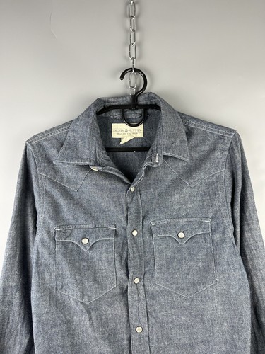 Denim Supply Ralph Lauren Mens Cotton Blue Denim Casual Shirt Size S - Picture 3 of 19