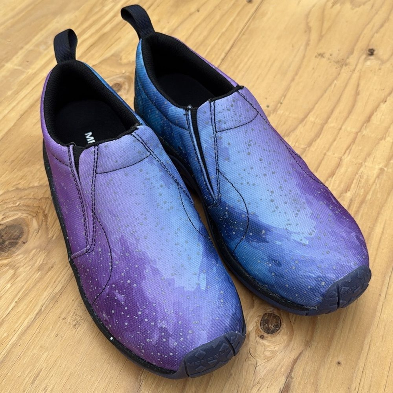 Scarpe slip on Merrell Jungle Moc Galaxy stampa uomo taglia 9 nuove senza etichette