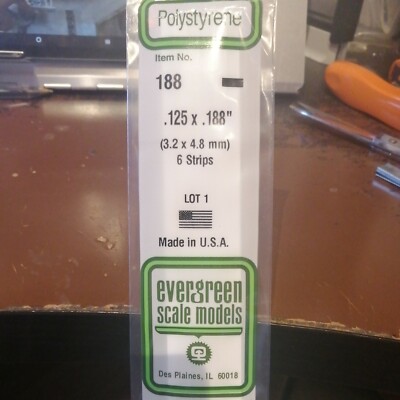 Evergreen Scale Models Styroporstreifen 3,2 x 4,8 mm Rechteckprofil 