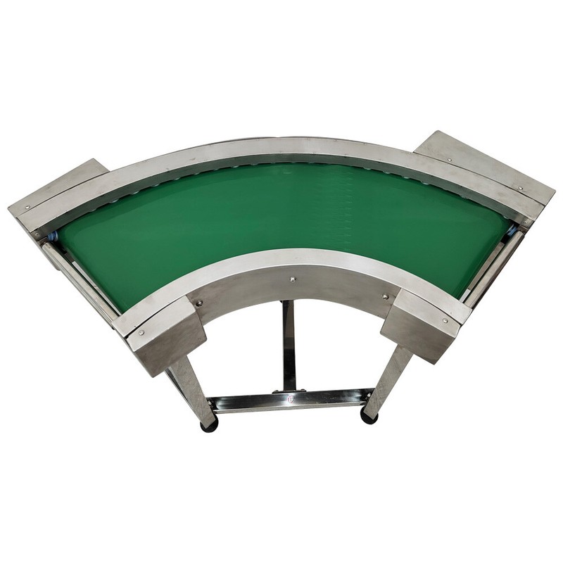90 Degree Turning Belt Conveyor Flat Belt Curved Conveyor Adjustable Direction