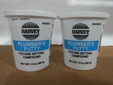  LOT OF 2 Harvey  Plumber's Putty - 14 oz- Fixture Setting Compound.