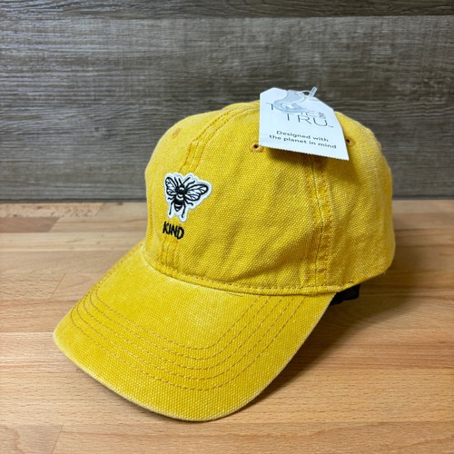 Bee Kind Hat Cap Strap Back Womens One Size Yellow Bee Patch NWT