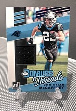 2019 Donruss CHRISTIAN MCCAFFREY Jersey Relic Threads Blue🔥NFL Panthers 49ers