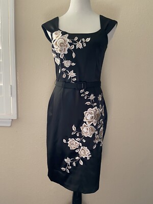 White House Black Market Black Satin Pencil Dress Belt  display picture 2