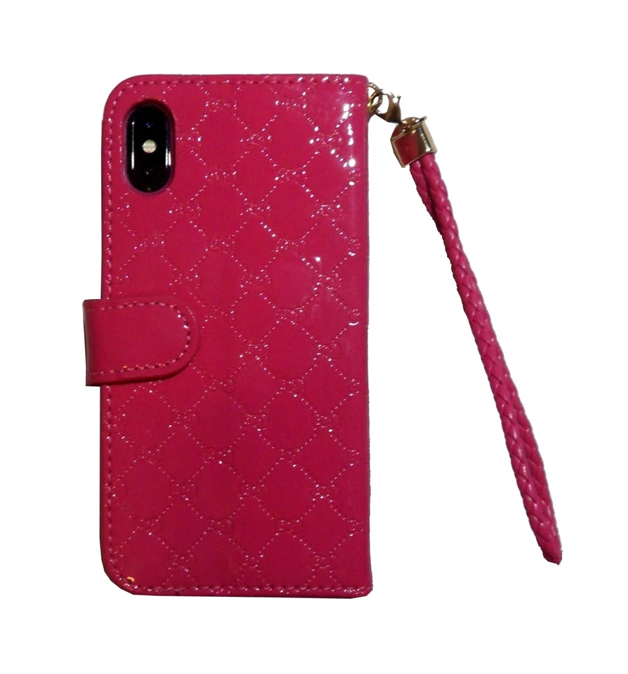 Hello Kitty Mirror Stand Wallet Case W Card Slots Pocket & Straps For iPhone X  - Image 2 of 4