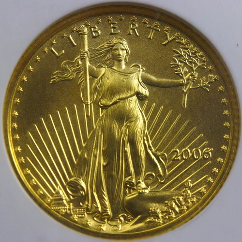 2006 $5 Gold American Eagle 1/10oz--NGC MS70