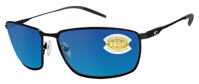 Costa Del Mar Turret Matte Black Frame Blue Mirror 580P Plastic Polarized Lens
