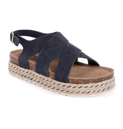 Muk Luks Women's Beach Bingo Platform Flatform Sandals Navy Blue Size 6  33977386129 | eBay