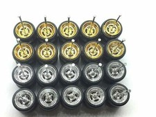 10 sets 4 Spoke Donut fit 1: 64 Chrome  Gold Hot Wheels Rubber Tires