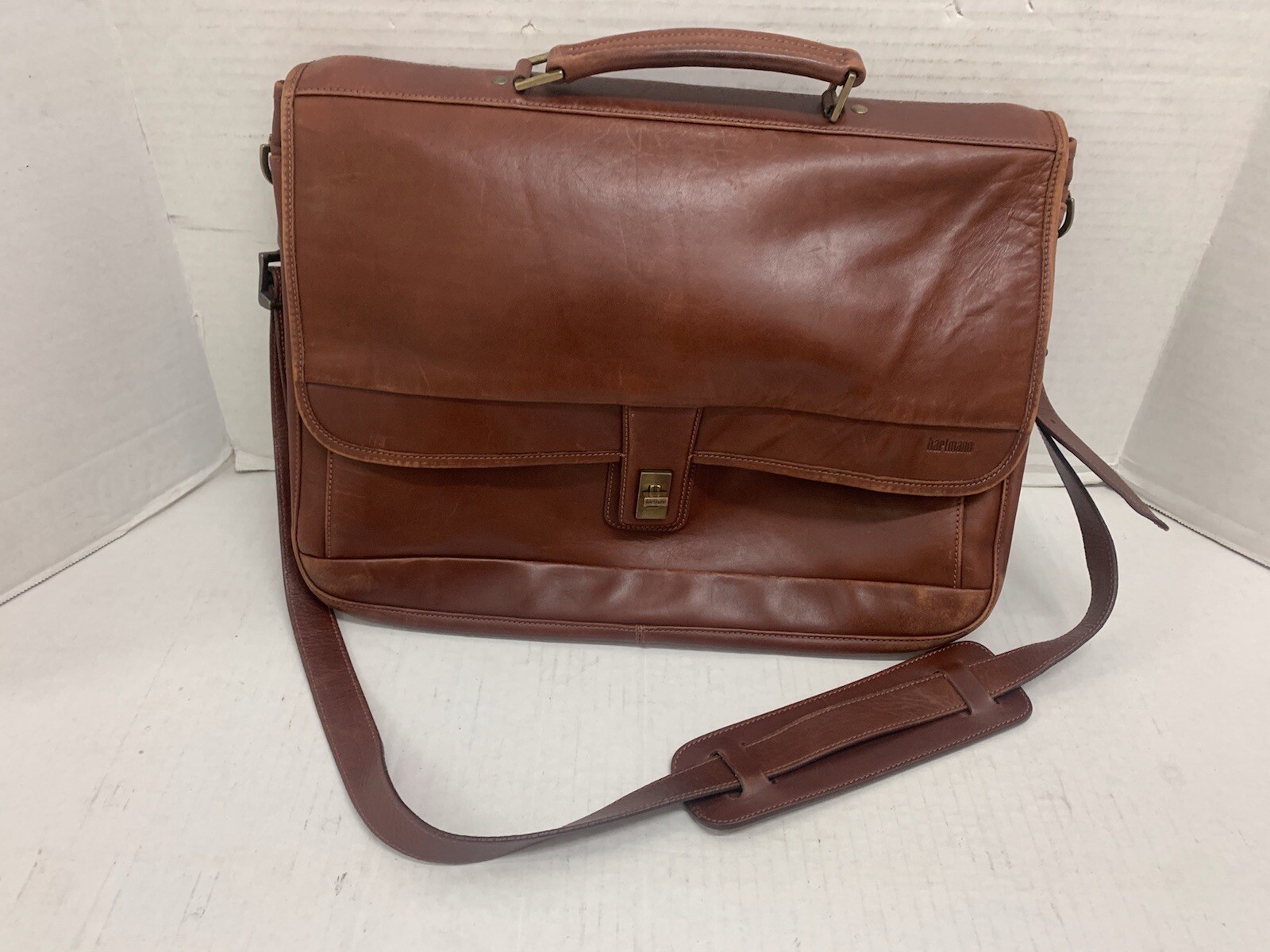 Vintage Hartmann Leather Messenger Bag Briefcase Suit… Gem