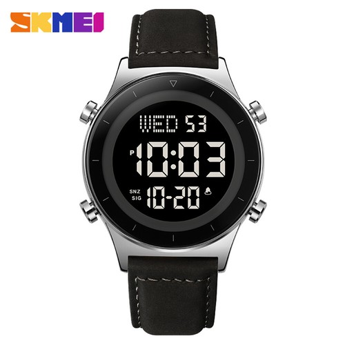 SKMEI Men's Digital Sport Watch Leather Strap Wristwatch for Boys Grils Gifts - Picture 29 of 36