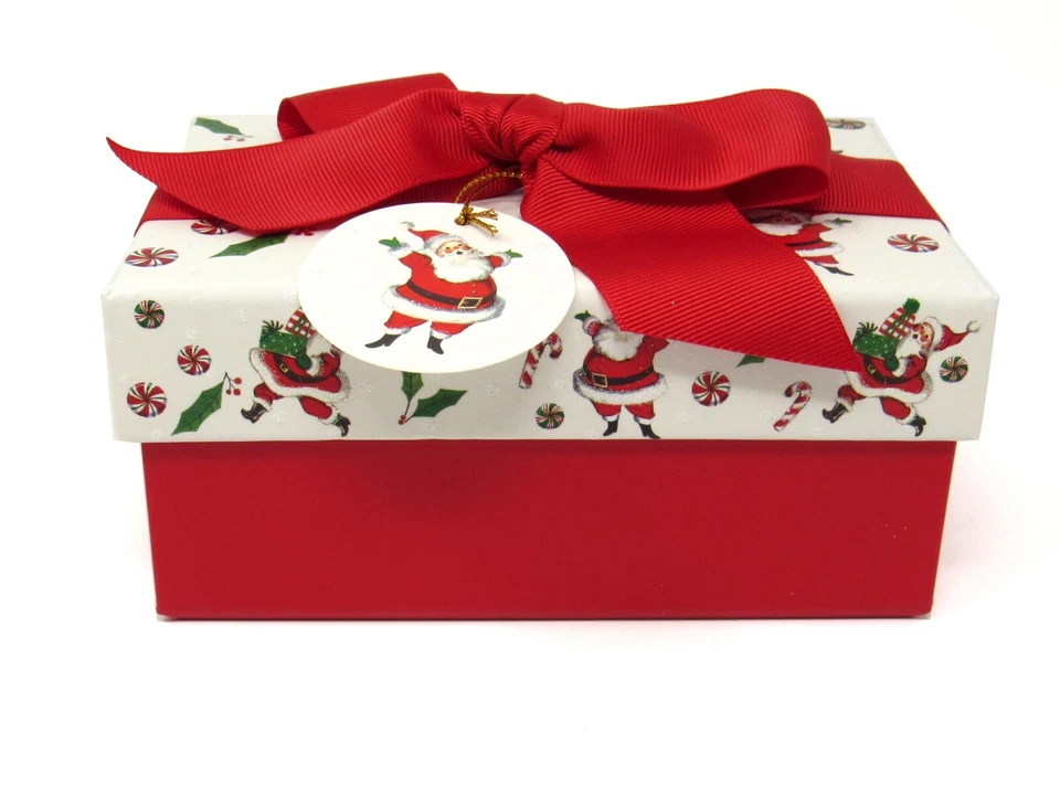 Punch Studio Christmas Keepsake Rectangular Gift Box Joyous Santa 25801 - Image 2 of 4