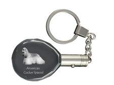 American Cocker Spaniel, Merry Cocker - pendant with a photo of a dog, crystal k