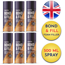 6 X Expanding Foam PU Bond and Fill Sealing Insulating Gap Filler Spray 500ml