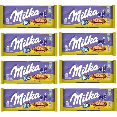 934887 8 x 87g BLOCK MILKA TUC BISCUITS MILK CHOCOLATE MADE IN GERMANY