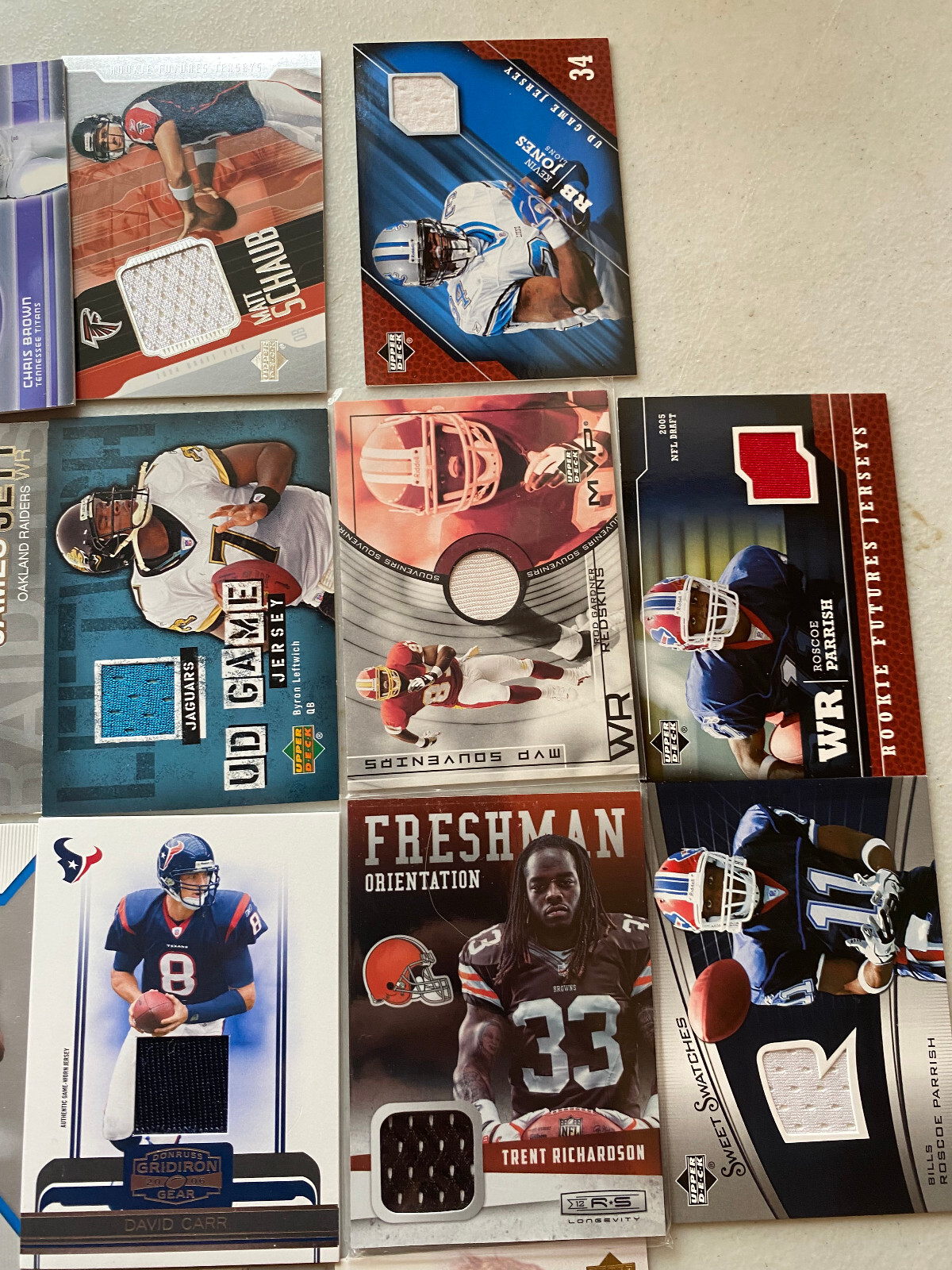 Topp Pacific Upper Deck Football Game Used Jersey Prime Patch Rookie Card Lot 50 view 6
