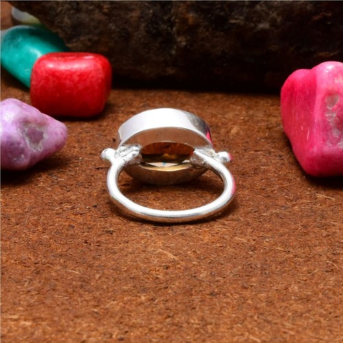 Valentine's Day Smoky Quartz Gemstone 925 Sterling Silver Handmade Ring All Size - Picture 3 of 5