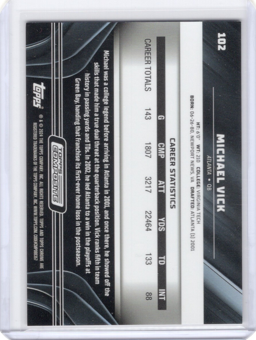 2023 Topps Composite Chrome Black Michael Vick /150 Purple Mini