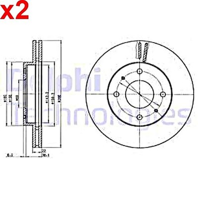 2X DELPHI Bremsscheibe Für PROTON Gen 2 04-09
