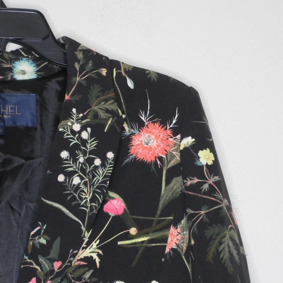 Rachel Rachel Roy Women's 2 Button Black Floral Print Blazer Jacket 8 B32 - Image 4 of 4