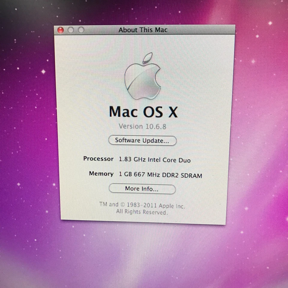 Apple iMac 17” A1173 Core 2 1.83GHz 1GB RAM OS X 10.6.8 Mountain Lion - WORKS - Image 2 of 4