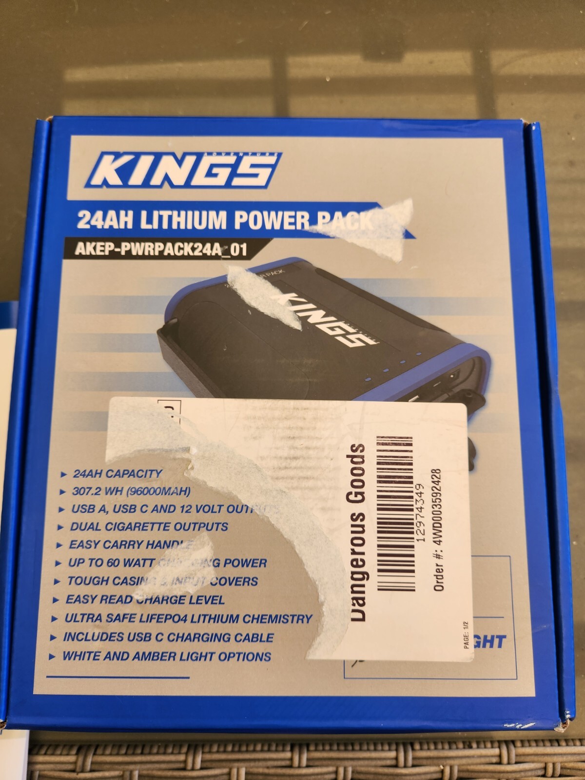 Kings 24Ah Lithium Portable Power Pack Brand New for fridge and camp