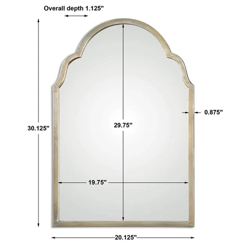Uttermost Brayden Contemporary Metal Petite Arch Mirror in Silver Finish - Picture 4 of 4