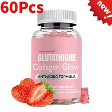 Glutathione Collagen Glow Anti-aging skin Whitening Gummies 60 Tablets HOT