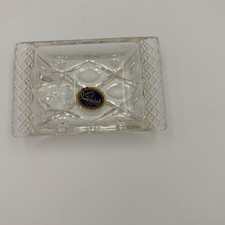 Imperial Glass Hand Crafted Ashtray Clear Diamond Cut Vintage USA