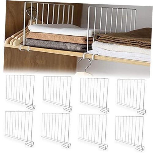 Closet Shelf Dividers for Wooden Shelves,8 Pack Shelving Organizer,Steel 8pc