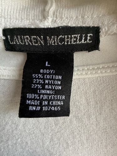 Lauren Michelle Womens Size Large Open Front Tunic Duster White Cottagecore - Picture 4 of 14