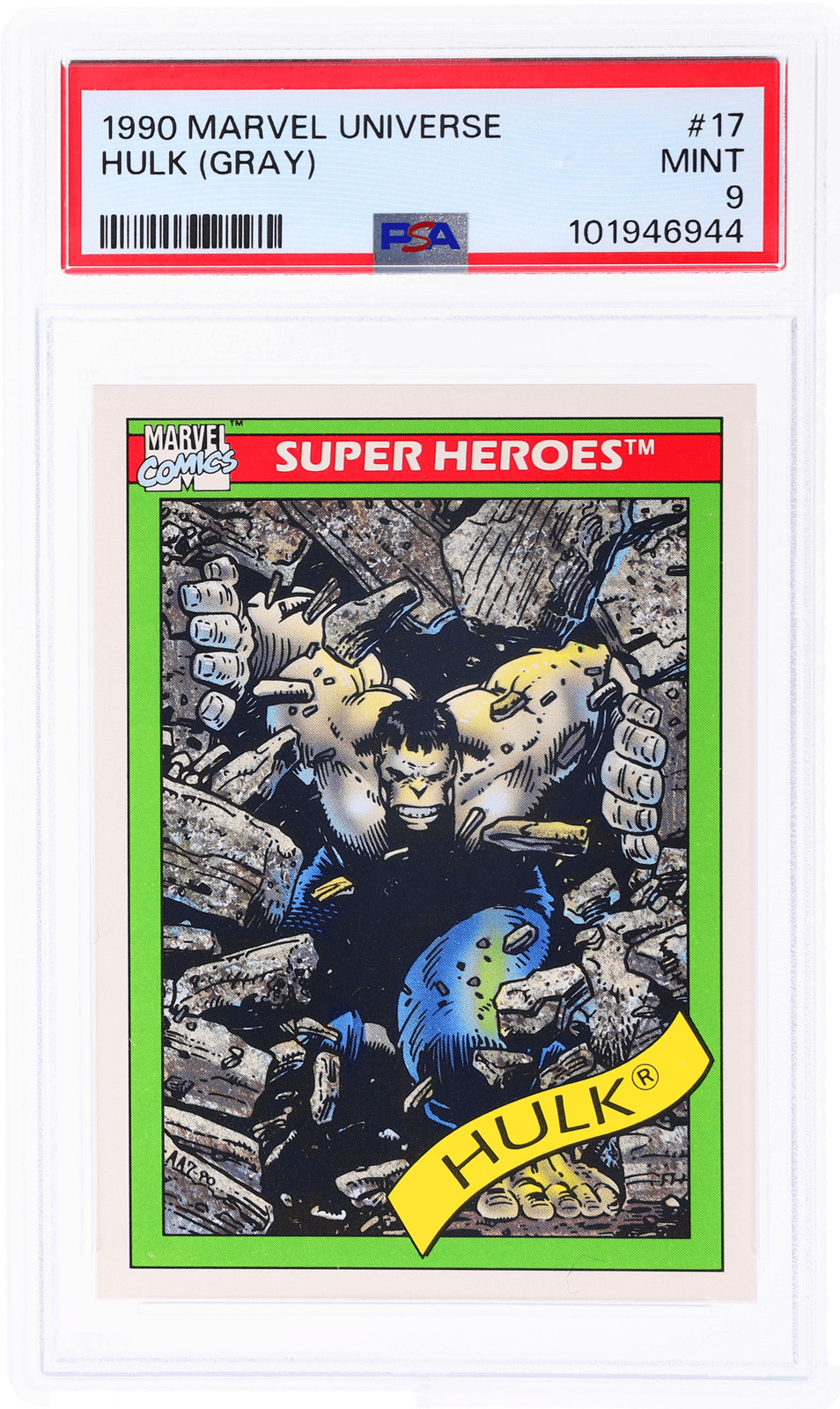 1990 Marvel Universe Gray Hulk Super Heroes #17 PSA 9