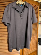 J.Lindeberg Men  s Polo Shirt Size L Gray Short Sleeve Golf Casual Performance