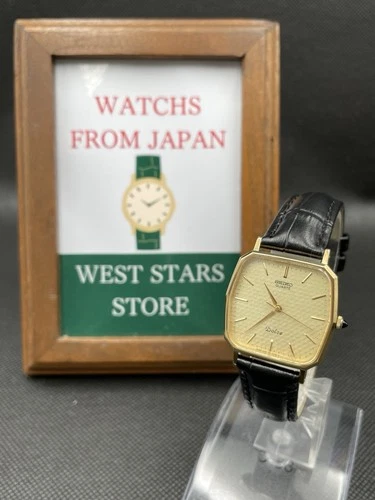 [Excellent] Vintage SEIKO Dolce 5931-5560 Gold Quartz Men's Watch From JAPAN