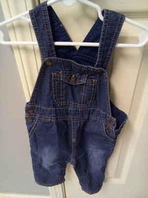 Genuine Kids boys blue overalls pockets, snaps & buttons 6-9M