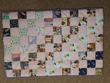 36" X 53" Homemade machine-pieced patchwork crib comforter baby quilt  11 
