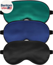 Silk Sleep Mask for Sleeping with Adjustable Strap, Satin Blackout for Men Women